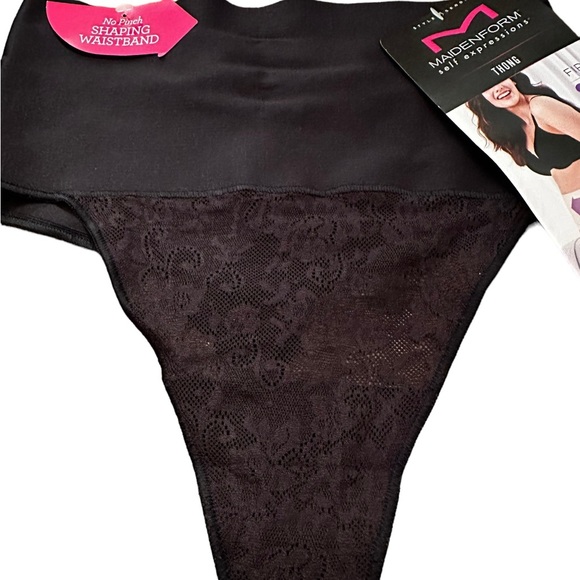 Maidenform Self Expressions Tummy Taming Shapewear Thong Black Size Small NEW - Picture 3 of 9